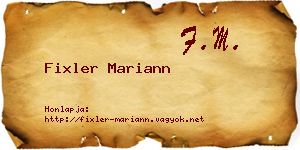 Fixler Mariann névjegykártya