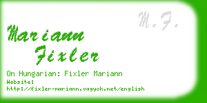 mariann fixler business card